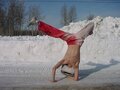 Corps est Graphique, en tournée à Baie Commeau (Canada), sur glace ! (c)février 2004 © Mourad Merzouki
